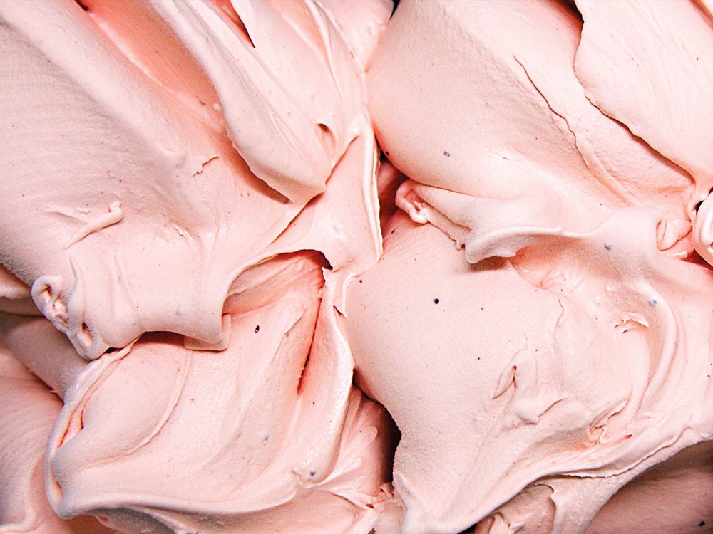 Freshly made strawberry gelato